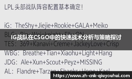 IG战队在CSGO中的快速战术分析与策略探讨